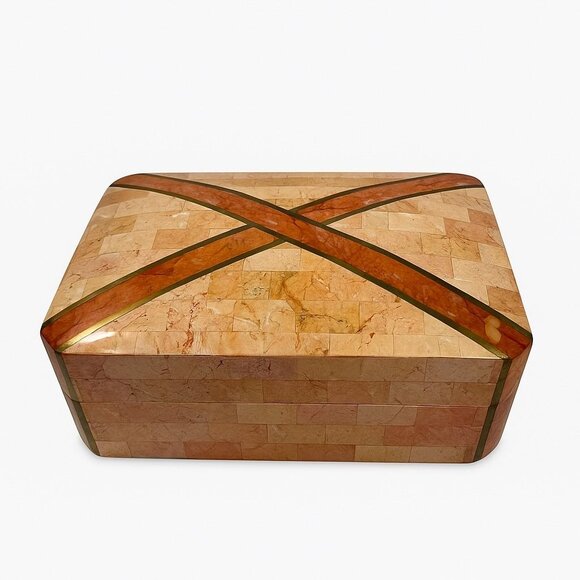 Marble Dresser Jewlery Boudier Box Maitland Smith Tessellated Stone Malachite